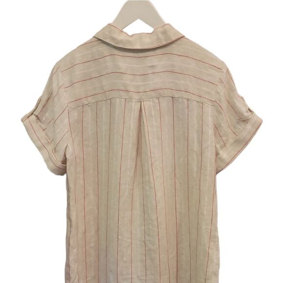 Maven West Short Sleeve Shirt Dress Button Down Linen Dress S - Picture 7 of 13